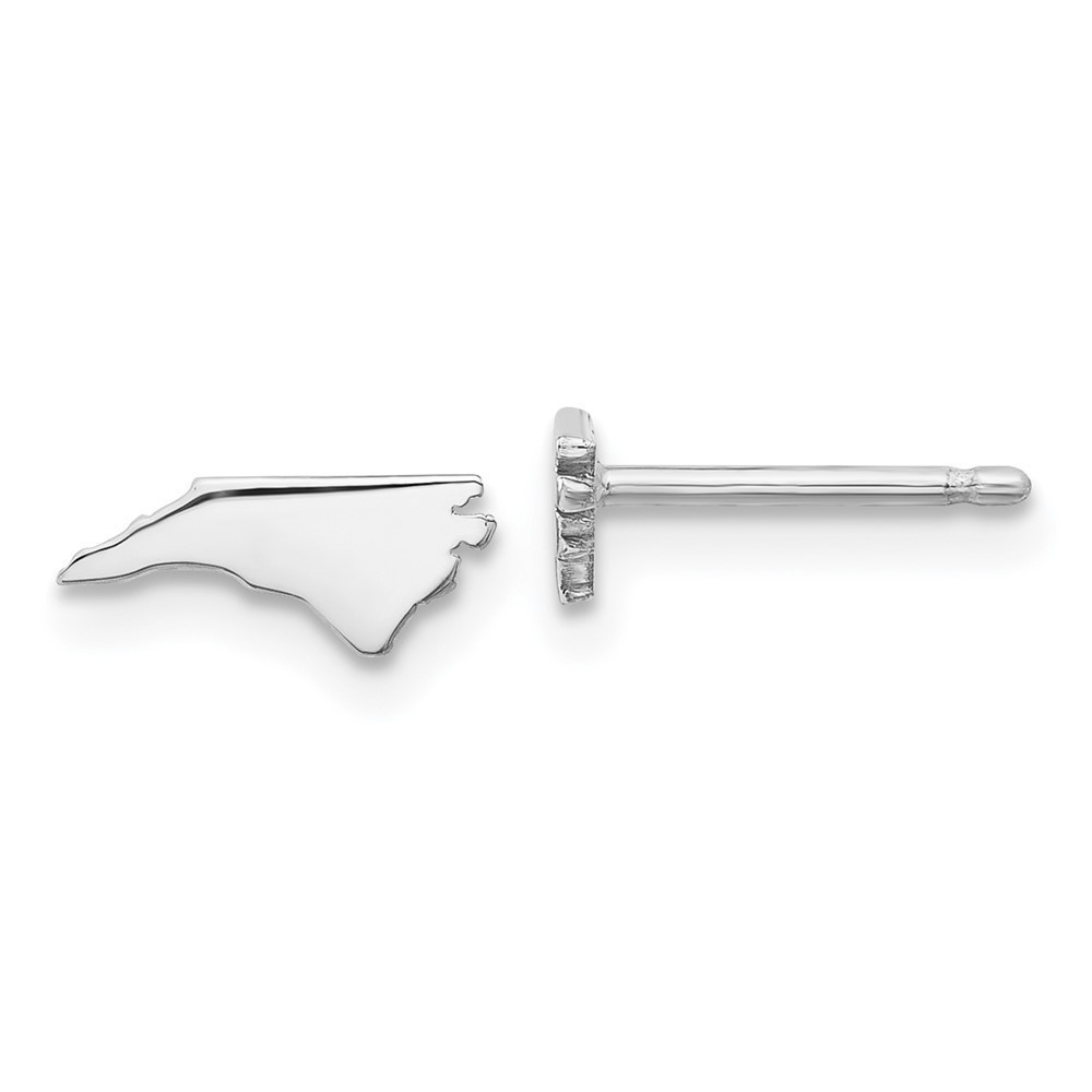 925 Sterling Silver TravelRhodium-plated North Carolina State Earrings